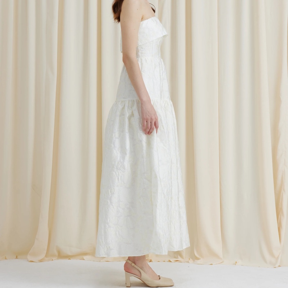Maison Amory Swan Lake Maxi Dress-XS-Cream Custard - Picture 3 of 7